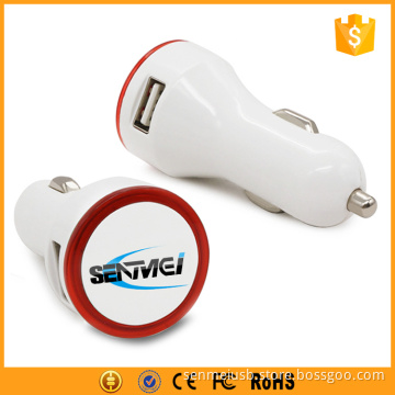 2017 new model 5V2.1A dual usb car charger with custom logo